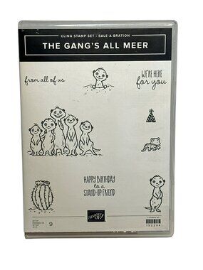 Pre-Used Stampin’ Up! Sale-A-Bration “The Gang’s All Meer” 9-Pcs Cling Stamp Set